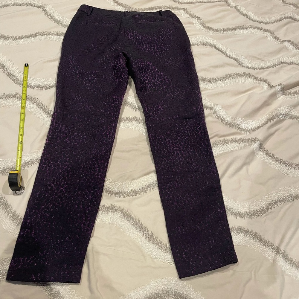 Purple shiny black leopard pants